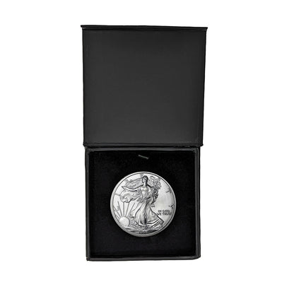 1998 American Silver Eagle in Air-Tite Holder with Black Magnetic Gift Box - Gem Brilliant Uncirculated