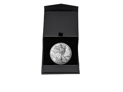 1998 American Silver Eagle in Air-Tite Holder with Black Magnetic Gift Box - Gem Brilliant Uncirculated