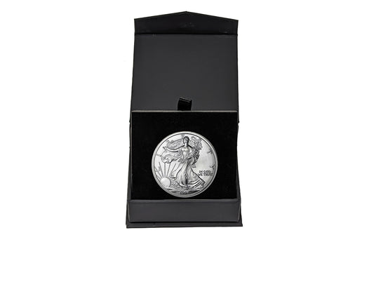 1998 American Silver Eagle in Air-Tite Holder with Black Magnetic Gift Box - Gem Brilliant Uncirculated