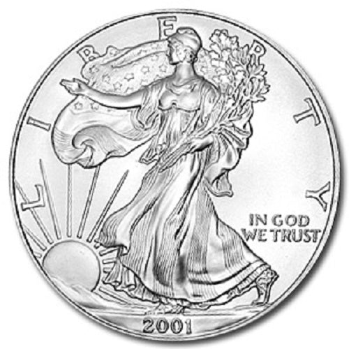 2001 American Silver Eagle with Certificate of Authenticity - Brilliant Uncirculated
