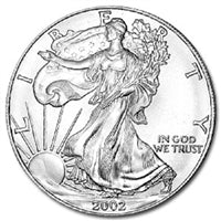 2002 U.S. Silver Eagle - Gem Brilliant Uncirculated with Certificate of Authenticity