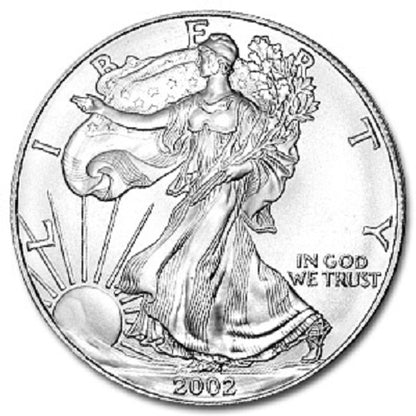 2002 American Silver Eagle with Certificate of Authenticity - Brilliant Uncirculated
