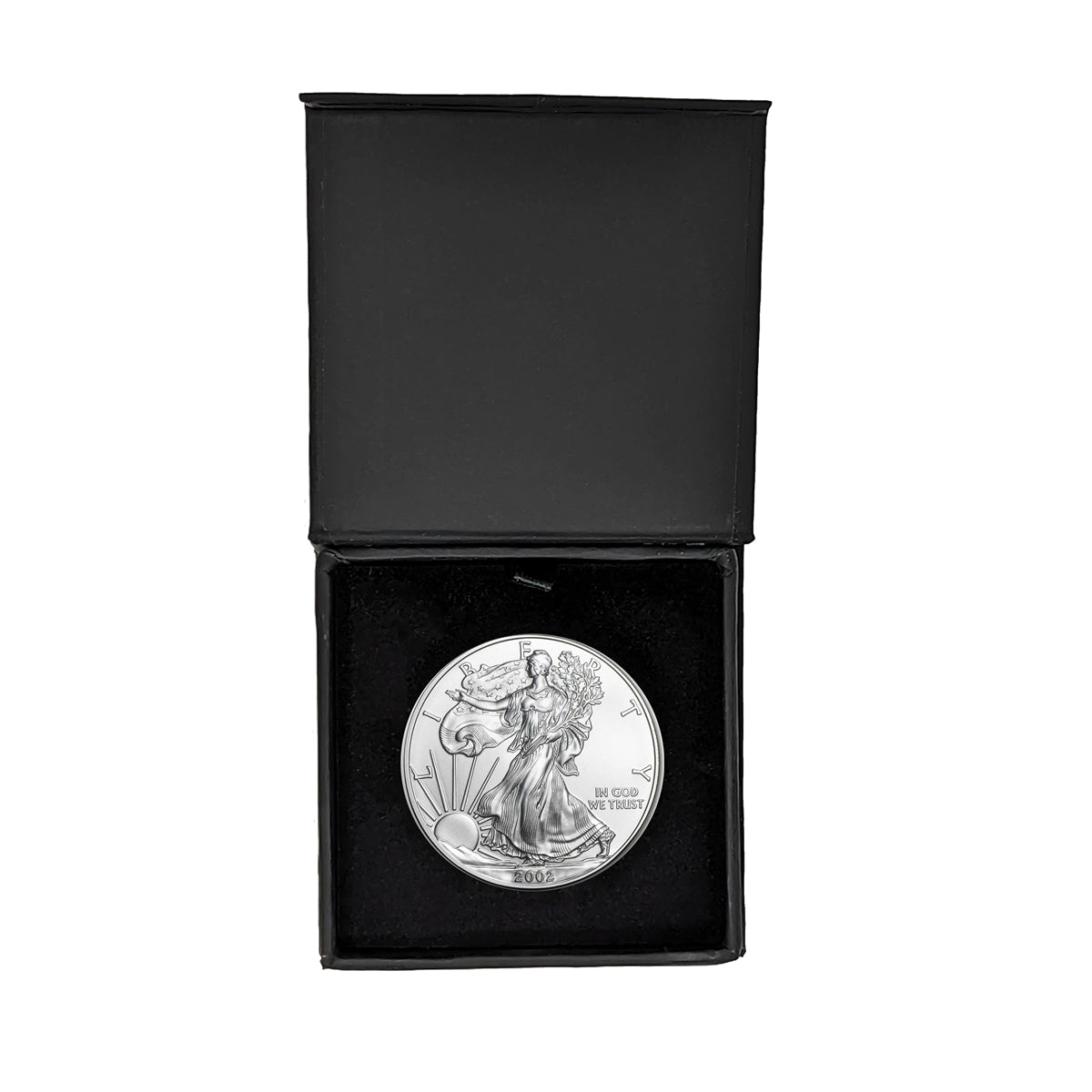 2002 American Silver Eagle in Air-Tite with Black Gift Box - Brilliant Uncirculated