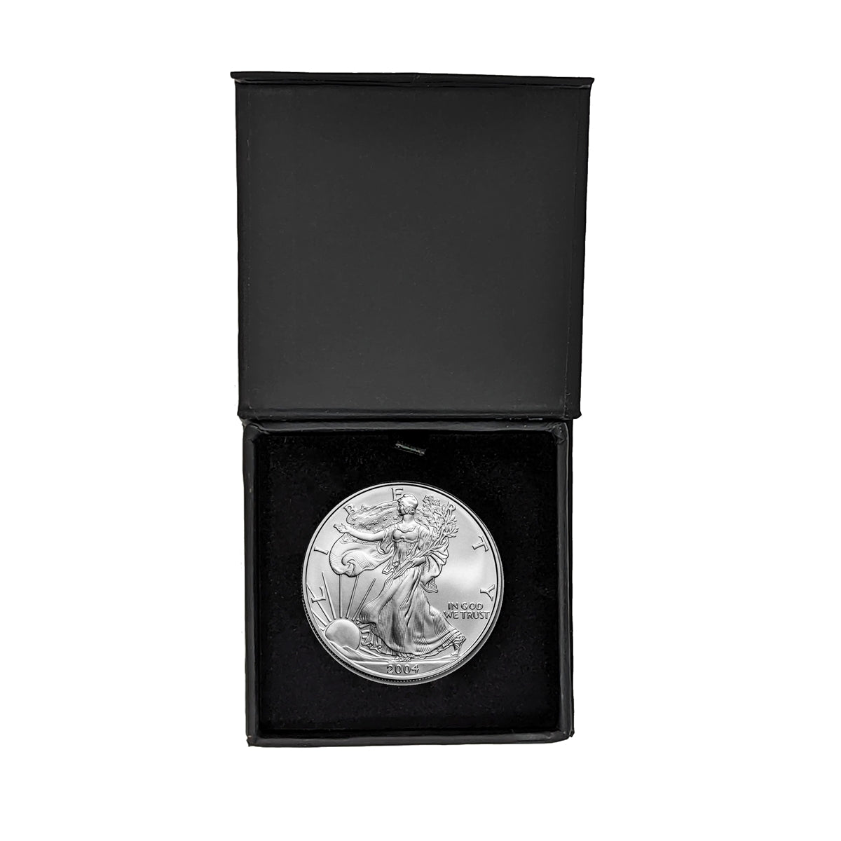 2004 American Silver Eagle in Air-Tite with Black Gift Box - Brilliant Uncirculated