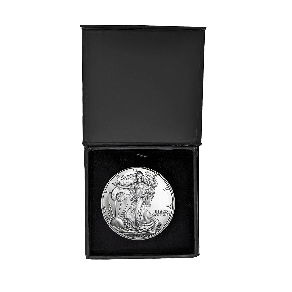 2005 American Silver Eagle in Air-Tite with Black Gift Box - Brilliant Uncirculated