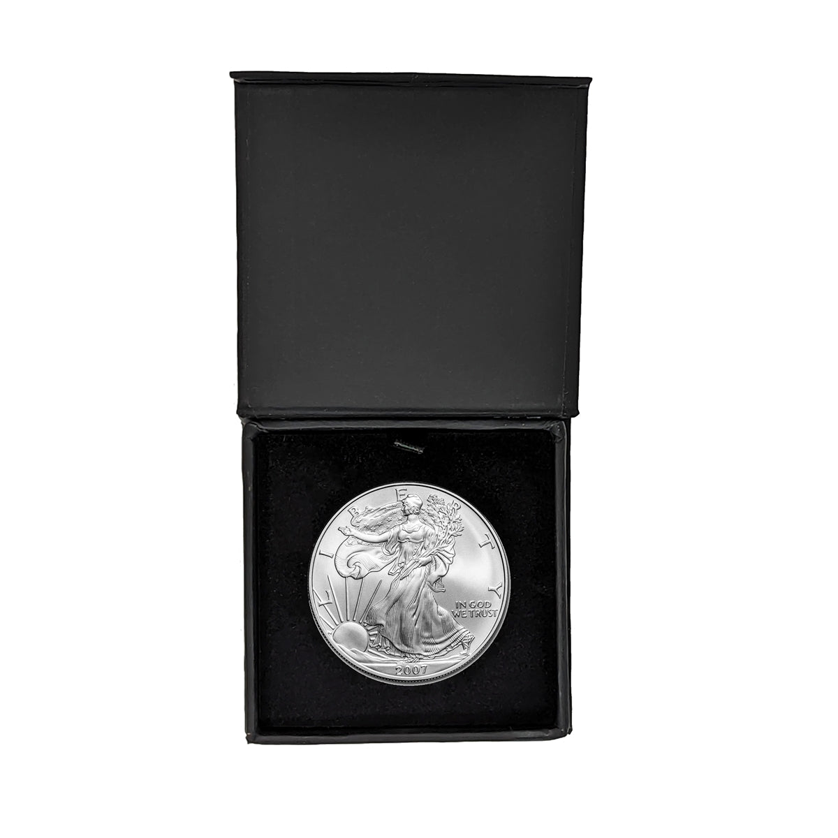 2007 American Silver Eagle in Black Gift Box - Gem Brilliant Uncirculated