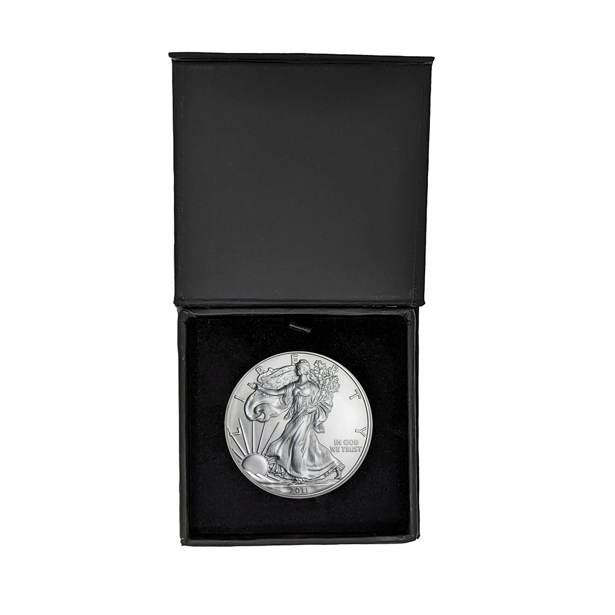 2011 American Silver Eagle - Air-Tite Capsule in Black Gift Box - Gem BU