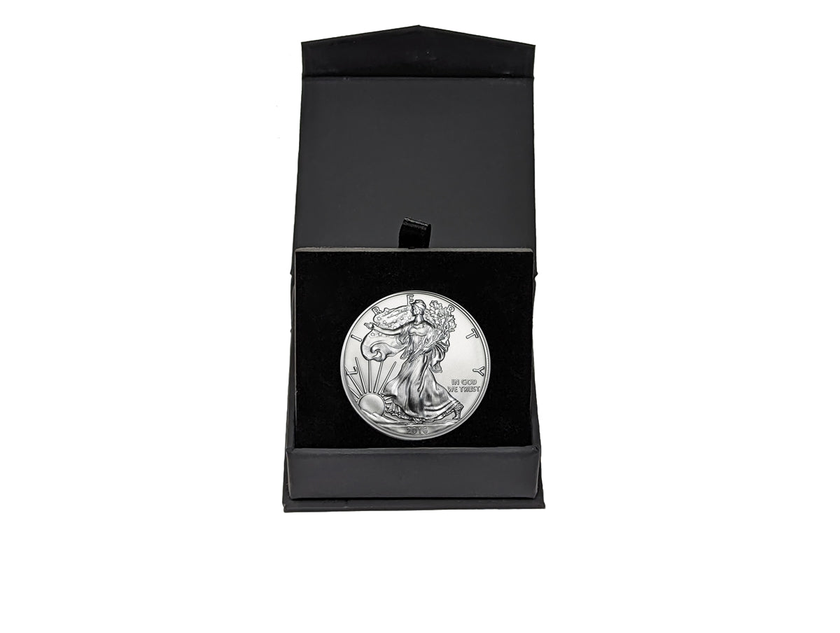2016 American Silver Eagle - Air-Tite Capsule in Premium Black Gift Box - Gem BU