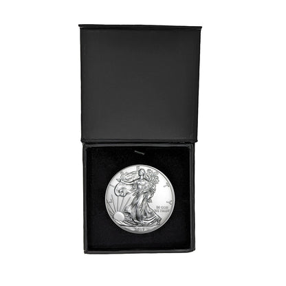 2017 U.S. Silver Eagle in Plastic Air Tite in Magnet Close Black Gift Box - Gem Brilliant Uncirculated