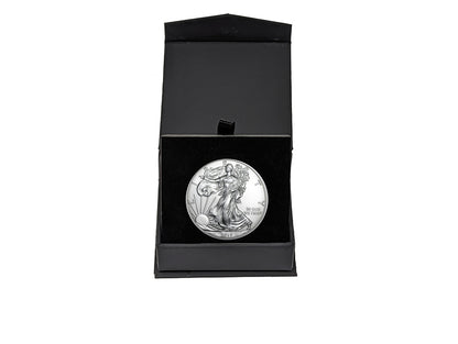 2017 U.S. Silver Eagle in Plastic Air Tite in Magnet Close Black Gift Box - Gem Brilliant Uncirculated