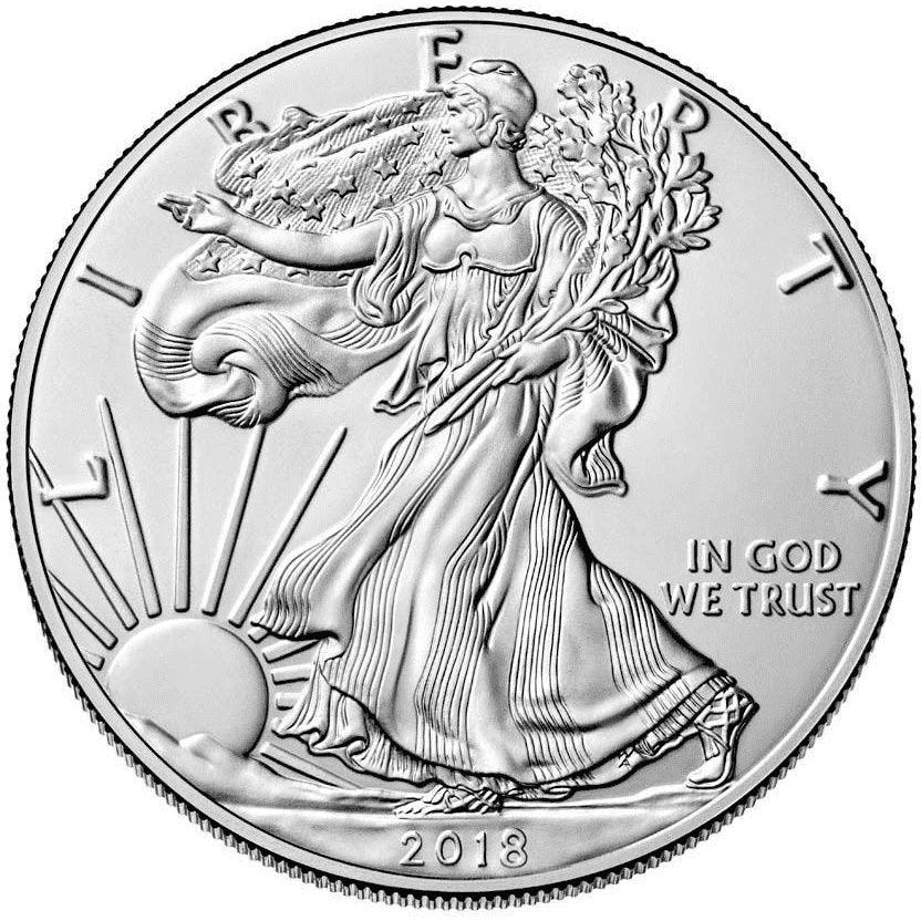 2018 American Silver Eagle - Gem BU with Certificate of Authenticity