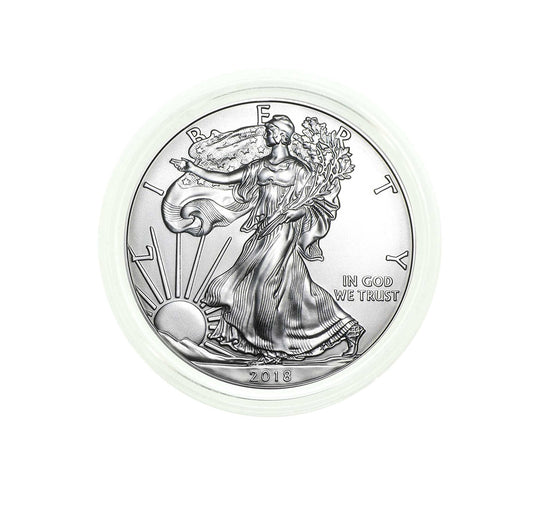 2018 U.S. Silver Eagle in Plastic Air-Tite Holder with Certificate of Authenticity
