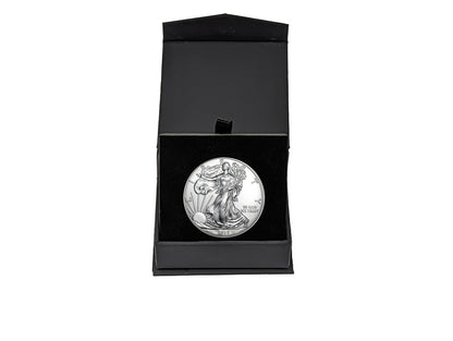 2018 American Silver Eagle in Premium Black Gift Box - Gem BU with Air-Tite