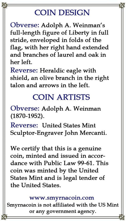2019 U.S. Silver Eagle with our Certificate of Authenticity