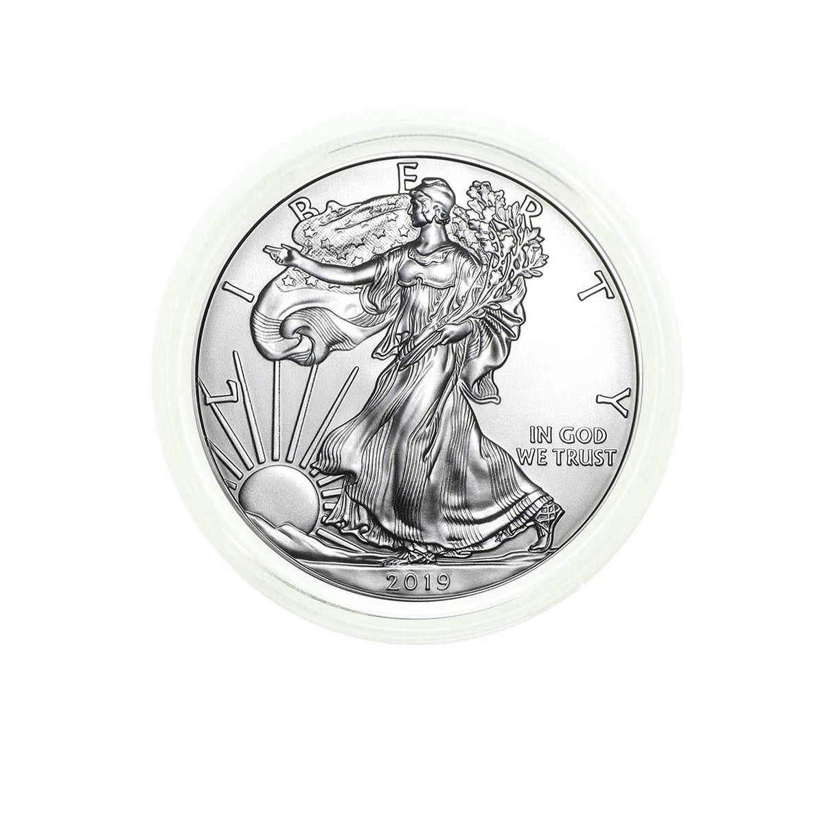 2019 U.S. Silver Eagle in Plastic Air-Tite Holder with Certificate of Authenticity