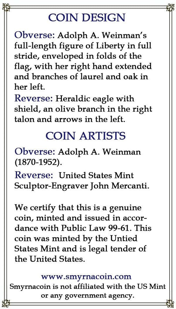 2019 U.S. Silver Eagle in Plastic Air-Tite Holder with Certificate of Authenticity