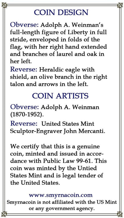 2019 U.S. Silver Eagle in Plastic Air-Tite Holder with Certificate of Authenticity