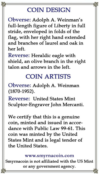 2020 U.S. Silver Eagle with our Certificate of Authenticity