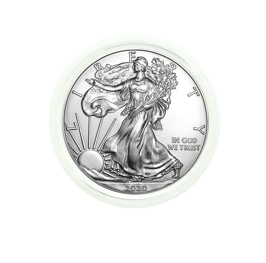 2020 U.S. Silver Eagle - Gem Brilliant Uncirculated in Plastic Air-Tite Holder with Certificate of Authenticity
