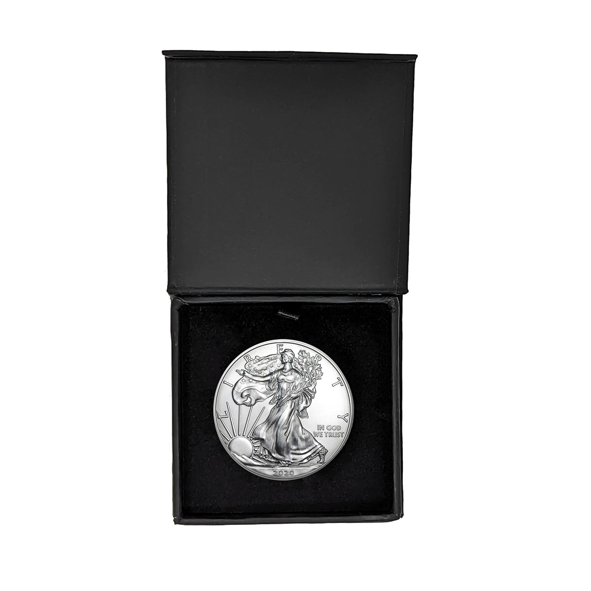 2020 American Silver Eagle in Premium Black Gift Box - Gem BU with Air-Tite