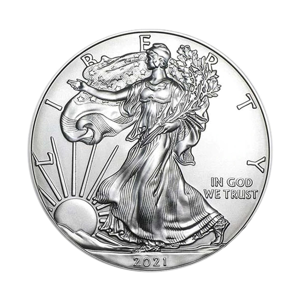 2021 American Silver Eagle Type 1 Gem BU - Final Year Original Reverse with COA