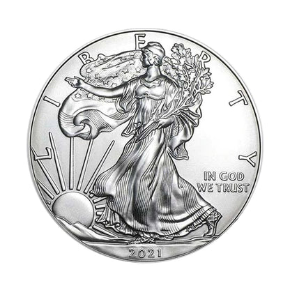 2021 U.S. Silver Eagle Type 1 and Type 2 (New Reverse) in Plastic Air in Specialty Anniversary Box