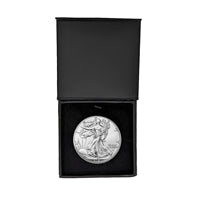 2021 U.S. Silver Eagle Type 2 (New Reverse) in Plastic Air Tite in Magnet Close Black Gift Box - Gem Brilliant Uncirculated