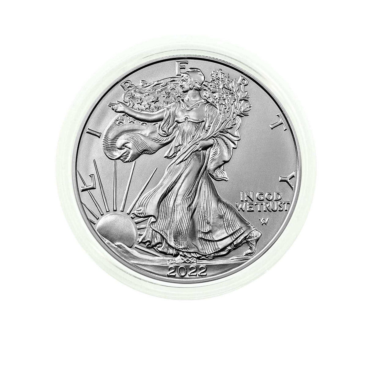 2022 U.S. Silver Eagle Gem Brilliant Uncirculated in Plastic Air-Tite Holder with Certificate of Authenticity