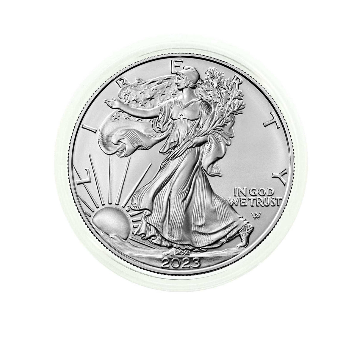 2023 U.S. Silver Eagle in Plastic Air Tite in Magnet Close Black Gift Box - Gem Brilliant Uncirculated