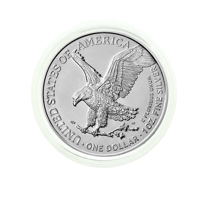 2023 U.S. Silver Eagle in Plastic Air Tite in Magnet Close Black Gift Box - Gem Brilliant Uncirculated