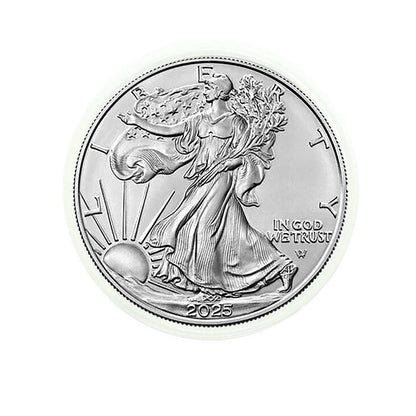 2025 U.S. Silver Eagle Gem Brilliant Uncirculated in Plastic Air-Tite Holder with Certificate of Authenticity