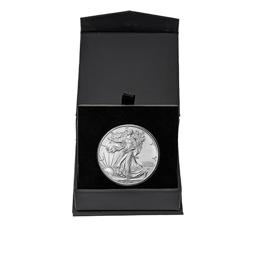 2025 American Silver Eagle BU in Premium Black Gift Box with Air-Tite Holder