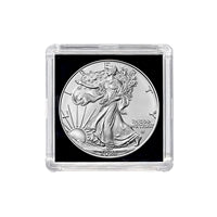 2025 American Silver Eagle .999 Fine Silver in Black Background Snap Tight Square Holder