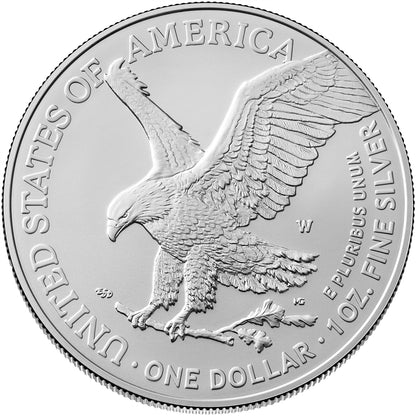 2025 American 1 oz Brilliant Uncirculated Silver Eagle in Happy Holidays Snowy Scene with Reindeer Holder
