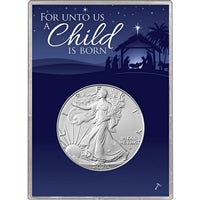 2025 U.S. Silver Eagle in "For Unto Us a Child is Born" Nativity Scene Holder - Gem Brilliant Uncirculated