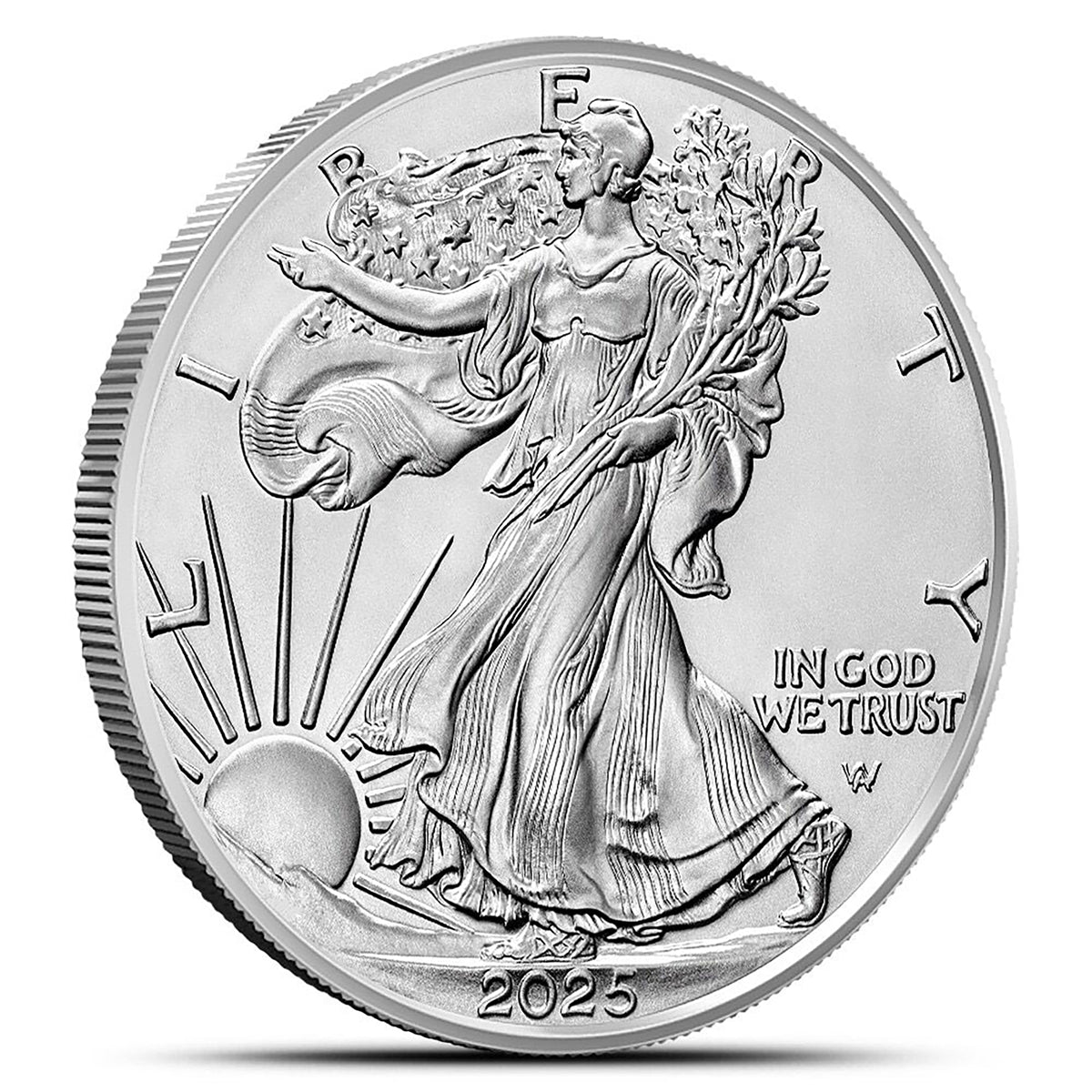 2025 U.S. Silver Eagle in Christmas Santa Gift Holder - Gem Brilliant Uncirculated