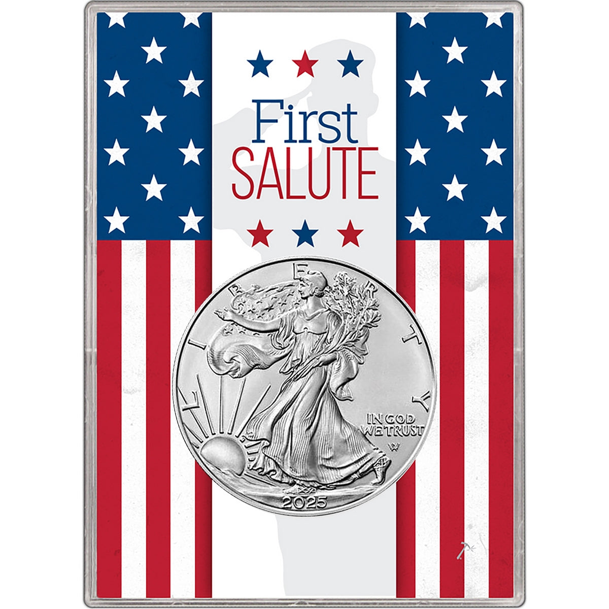 2025 U.S. Silver Eagle in First Salute Gift Holder - Gem Brilliant Uncirculated