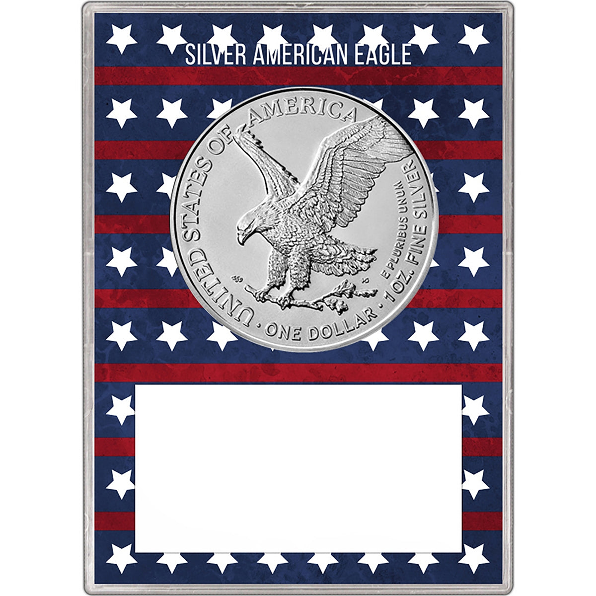 2025 U.S. Silver Eagle in Patriotic American Flag Gift Holder - Gem Brilliant Uncirculated