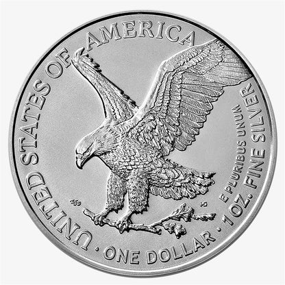2025 U.S. Silver Eagle in Patriotic American Flag Gift Holder - Gem Brilliant Uncirculated