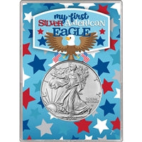 2025 U.S. Silver Eagle in "My First Silver American Eagle" Gift Holder - Gem Brilliant Uncirculated