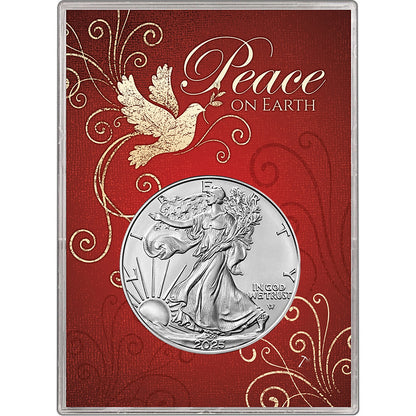2025 U.S. Silver Eagle in Peace on Earth Dove Gift Holder - Gem Brilliant Uncirculated