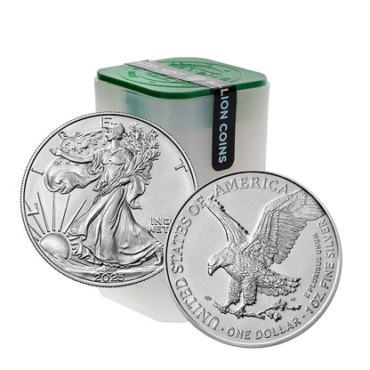 Roll of 20 - 2025 U.S. Silver Eagle Gem Brilliant Uncirculated