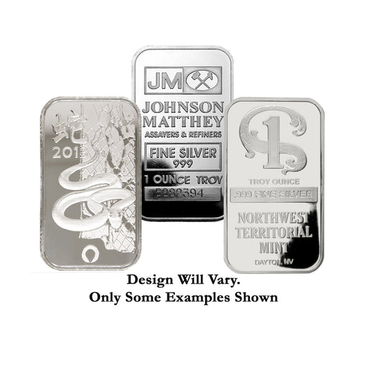 10 Various Designs 1 Oz .999 Bar - Our Choice of Design