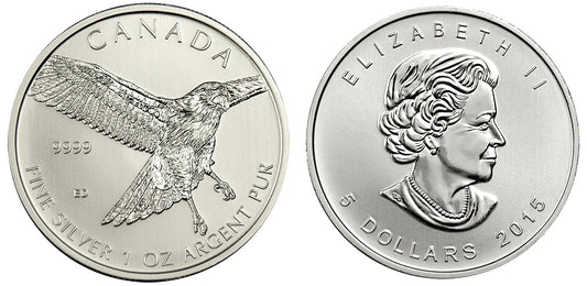 2015 Canadian Red Tailed Hawk One Ounce Silver Coin
