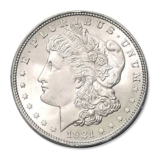 1921 $1 Morgan Silver Dollar in Air Tite Capsule Holder - Brilliant Uncirculated Grade