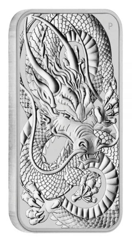 2021 - 1 oz Silver Australian Dragon Dollar Coin $1 Brilliant Uncirculated