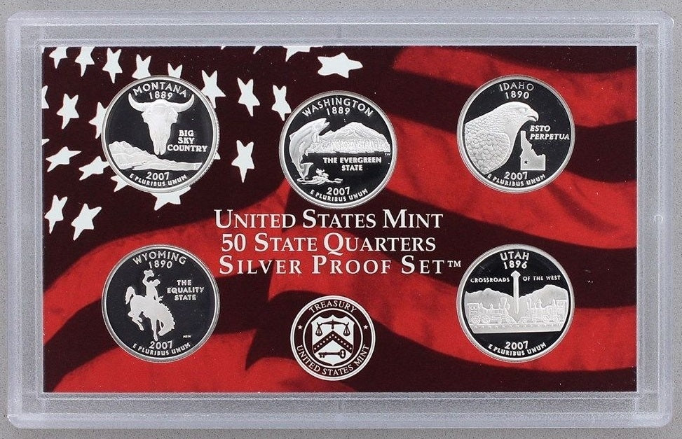 2007 U.S. Mint 14-coin Silver Proof Set - OGP box & COA
