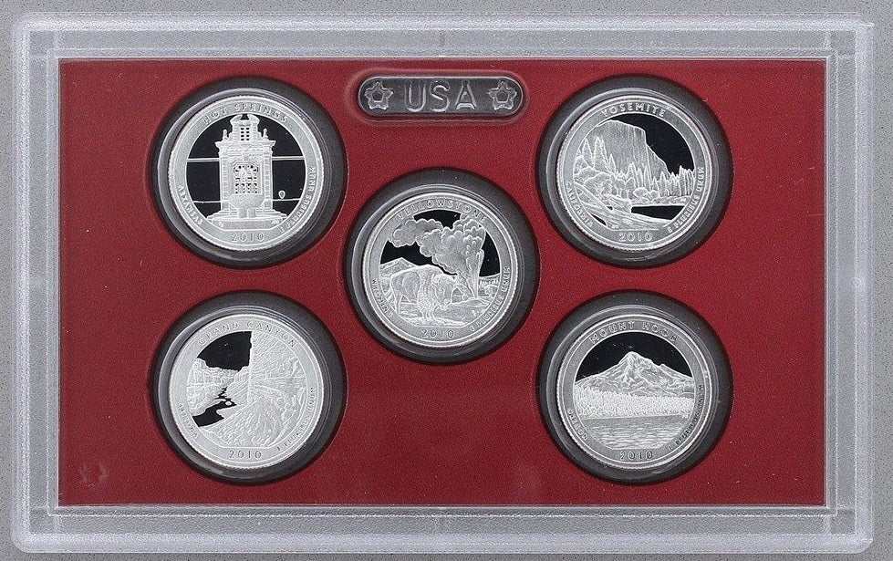 2010 U.S. Mint 14-coin Silver Proof Set - OGP box & COA