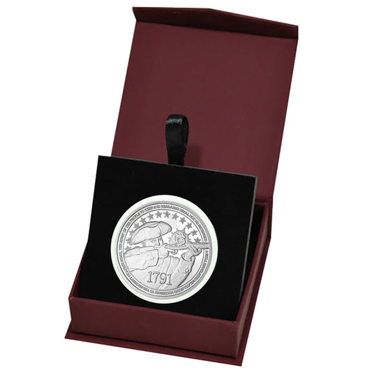 2nd Amendment 1oz .999 Fine Silver Medallion in Air Tite and Display Box