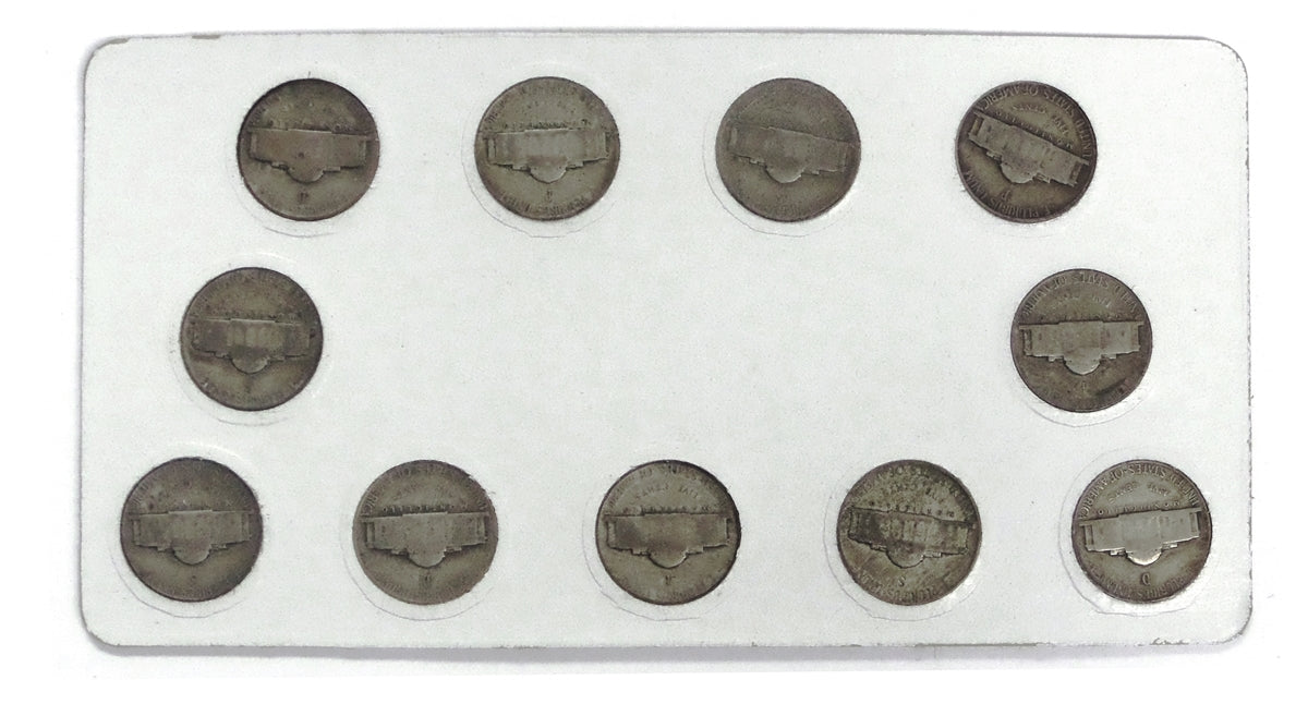 1942-1945 Wartime Silver Nickel Complete Set - All 11 Coins P-D-S